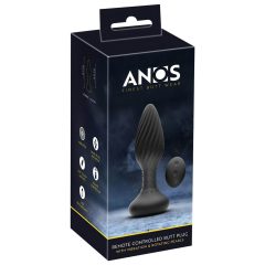   ANOS - Rechargeable, Radio-Controlled, Rotating Beaded Spiral Anal Vibrator (Black)