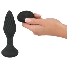   ANOS - Rechargeable, Radio-Controlled, Rotating Beaded Spiral Anal Vibrator (Black)