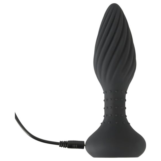 ANOS - Rechargeable, Radio-Controlled, Rotating Beaded Spiral Anal Vibrator (Black)