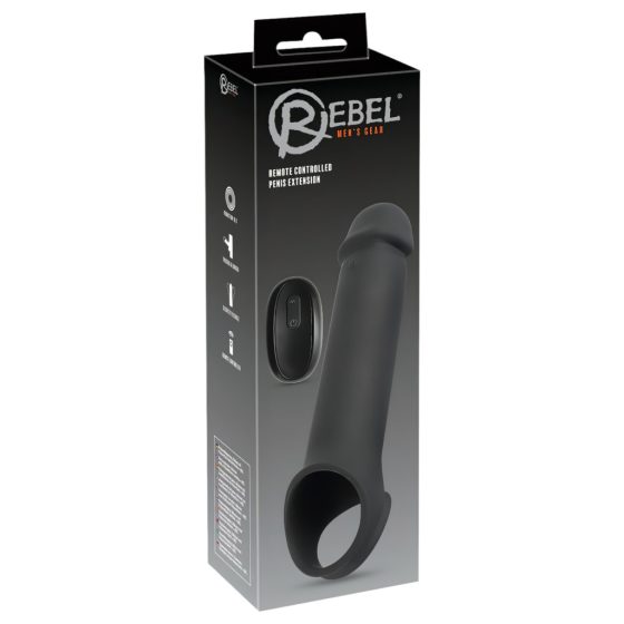 Rebel - Rechargeable, Wireless Vibrating Penis Sleeve (Black)