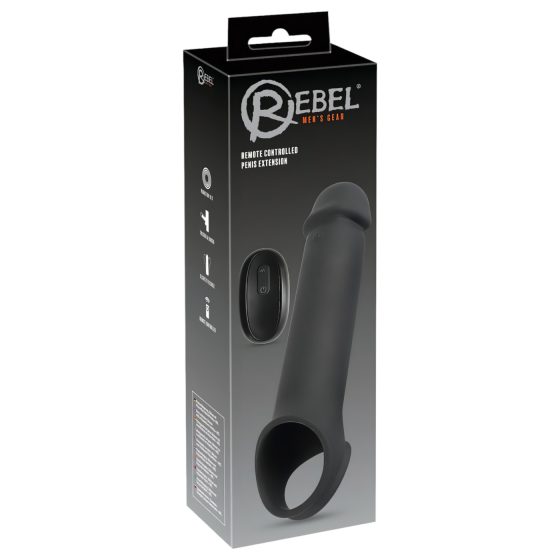 Rebel - Rechargeable, Wireless Vibrating Penis Sleeve (Black)