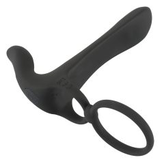   Black Velvet - Rechargeable 2-in-1 Partner Vibrator and Penis Ring (Black)