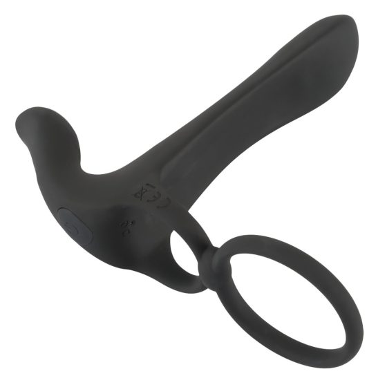 Black Velvet - Rechargeable 2-in-1 Partner Vibrator and Penis Ring (Black)