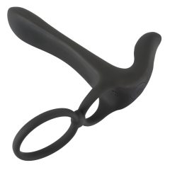   Black Velvet - Rechargeable 2in1 Vibrator and Cock Ring (Black)