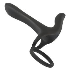   Black Velvet - Rechargeable 2in1 Vibrator and Cock Ring (Black)