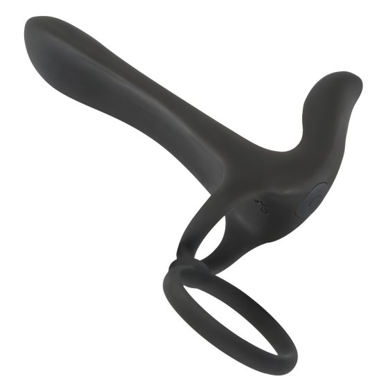 Black Velvet - Rechargeable 2-in-1 Partner Vibrator and Penis Ring (Black)