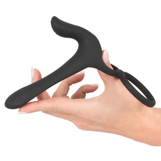 Black Velvet - Rechargeable 2in1 Vibrator and Cock Ring (Black)