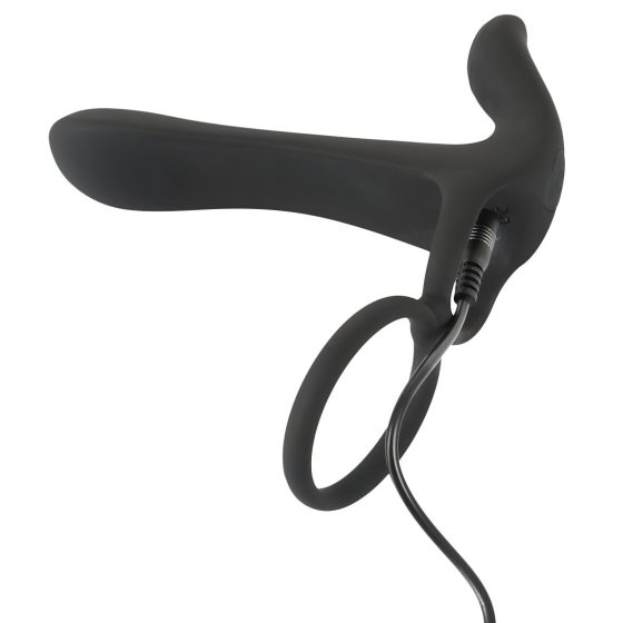 Black Velvet - Rechargeable 2in1 Vibrator and Cock Ring (Black)