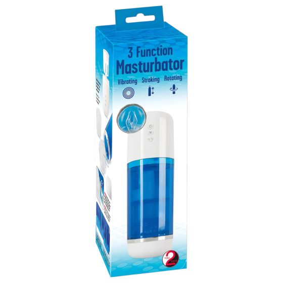 You2Toyes - Rechargeable Rotating Thrusting Masturbator (Blue-White)