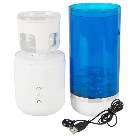 You2Toyes - Rechargeable Rotating Thrusting Masturbator (Blue-White)