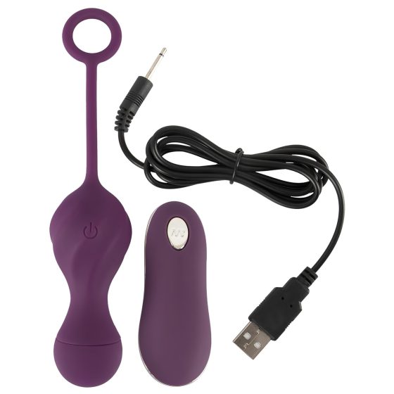 SMILE RC Vibrating Love Eggs - rechargeable, wireless (purple)