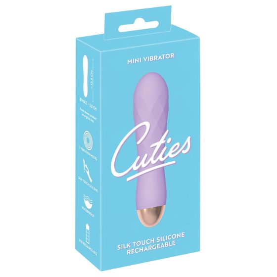 Cuties Mini - rechargeable, waterproof, grid vibrator (purple)