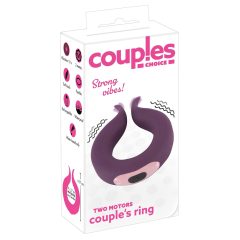 Couples Choice - Rechargeable Dual Motor Penis Ring (Purple)