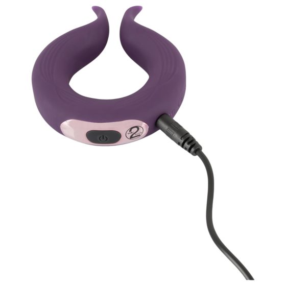 Couples Choice - Rechargeable Dual-Motor Vibrating Ring (Purple)