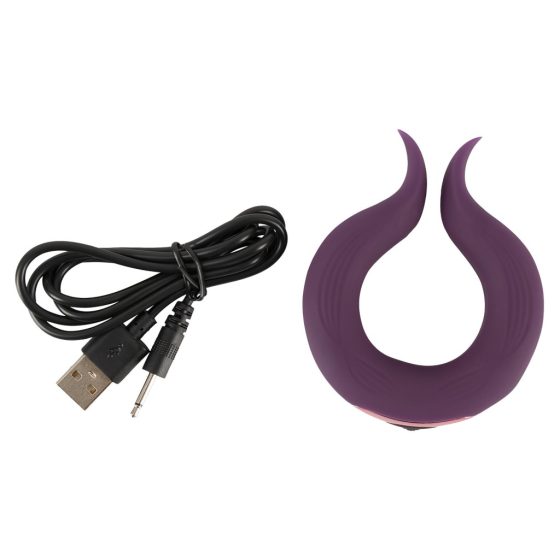 Couples Choice - Rechargeable Dual Motor Penis Ring (Purple)