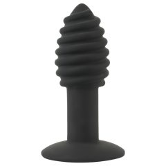   Black Velvet Twist - Rechargeable Silicone Anal Vibrator (Black)