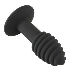   Black Velvet Twist - Rechargeable Silicone Anal Vibrator (Black)