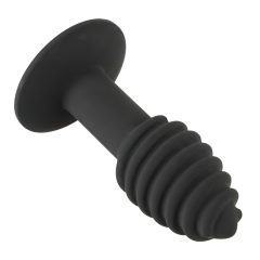   Black Velvet Twist - rechargeable silicone anal vibrator (black)