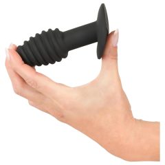   Black Velvet Twist - Rechargeable Silicone Anal Vibrator (Black)