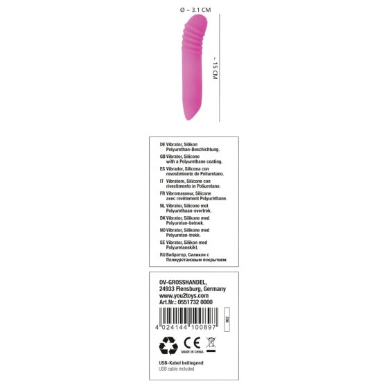 You2Toys - Rechargeable Flashing Vibrator (Pink)