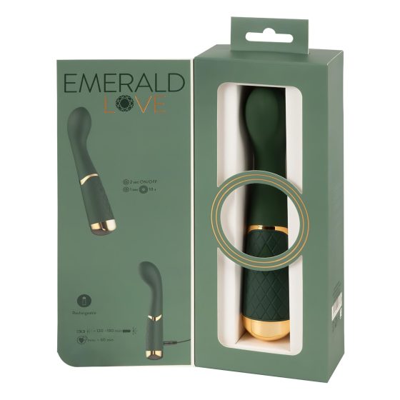 Emerald Love - rechargeable, waterproof G-spot vibrator (green)