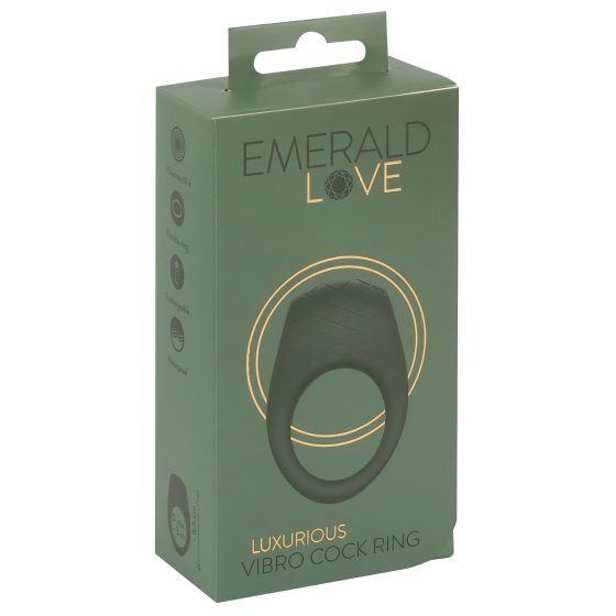 Emerald Love - Rechargeable, Waterproof Vibrating Cock Ring (Green)