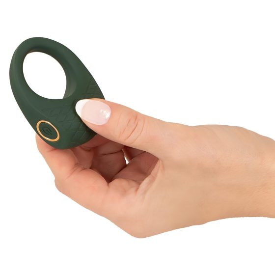 Emerald Love - Rechargeable, Waterproof Vibrating Cock Ring (Green)