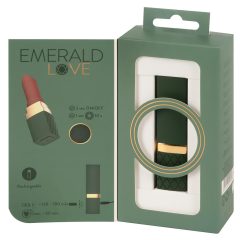   Emerald Love - Rechargeable, Waterproof Lipstick Vibrator (Green-Burgundy)