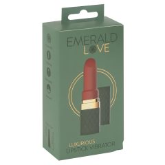   Emerald Love - Rechargeable, Waterproof Lipstick Vibrator (Green-Burgundy)