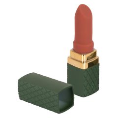   Emerald Love - Rechargeable, Waterproof Lipstick Vibrator (Green-Burgundy)