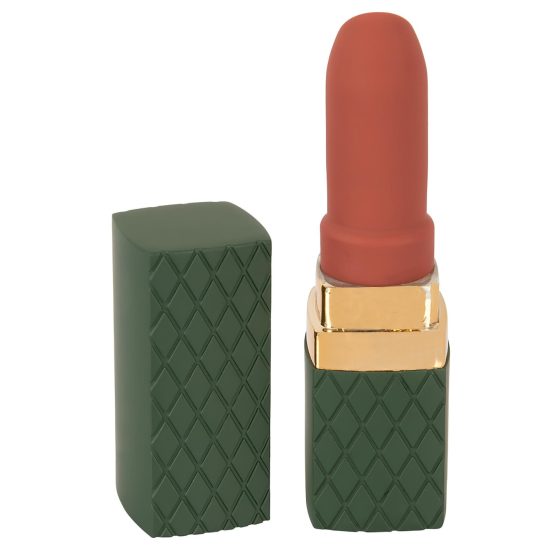 Emerald Love - rechargeable, waterproof lipstick vibrator (green-burgundy)