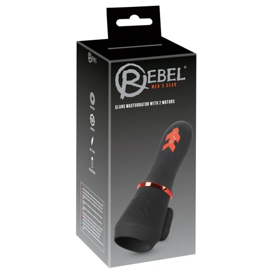 Rebel - Battery Powered, Dual Motor glans Vibrator (Black)