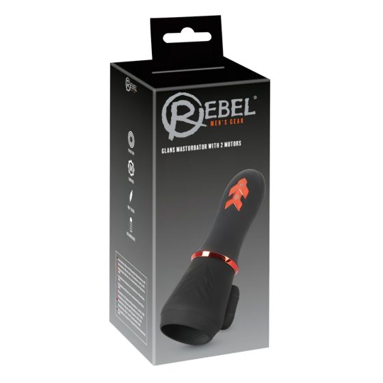 Rebel - Battery Powered, Dual Motor glans Vibrator (Black)