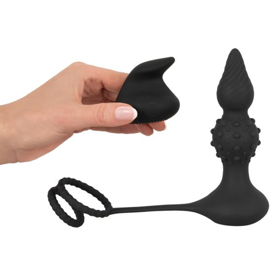 Rebel 2in1 - Wireless Anal Vibrator with Cock Ring (Black)