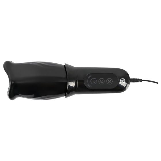 STROKER Rotating - Rechargeable Rotating Mouth Masturbator (Black)