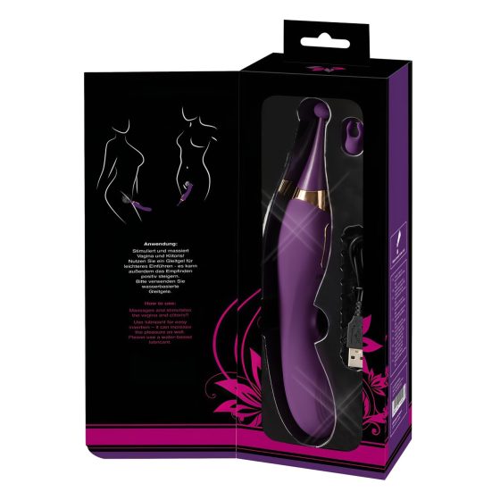 Javida - 2-in-1 Rechargeable Clitoral Stimulator and Vibrator Set (Purple)