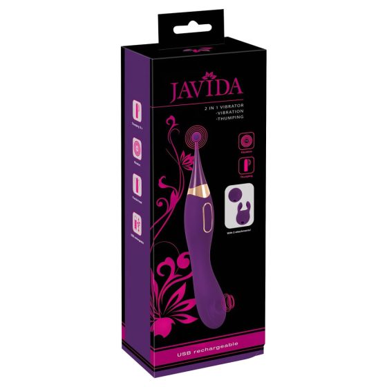 Javida - 2in1 Rechargeable Clitoral Stimulator and Vibrator Set (Purple)