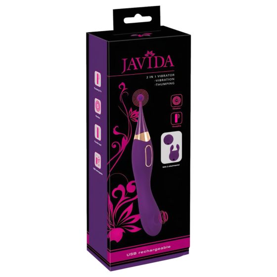 Javida - 2-in-1 Rechargeable Clitoral Stimulator and Vibrator Set (Purple)