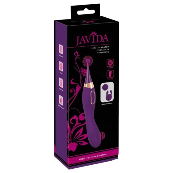 Javida - 2in1 Rechargeable Clitoral Stimulator and Vibrator Set (Purple)