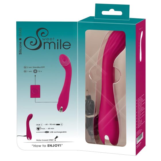 SMILE G-spot - Rechargeable, ribbed G-spot vibrator (purple)