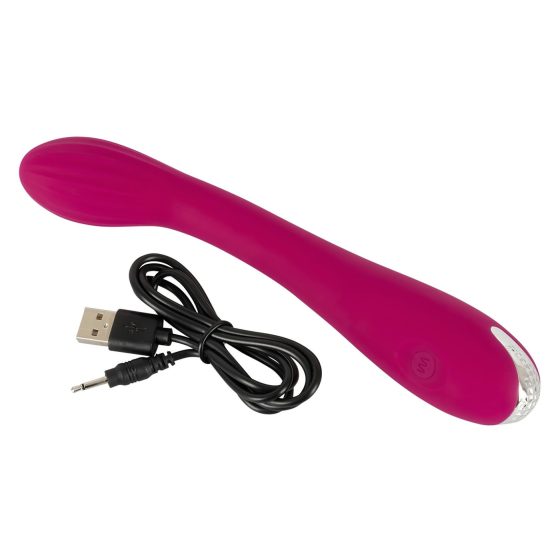 SMILE G-spot - Rechargeable, ribbed G-spot vibrator (purple)