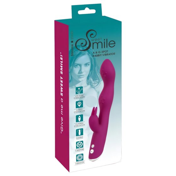 SMILE - flexible vibrator with clitoral arm for A and G-spot (purple)