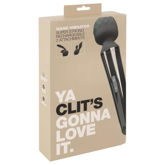 Ya Clit Wand - Rechargeable Massage Vibrator Set (Black)