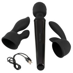 Ya Clit Wand - Rechargeable Massage Vibrator Set (Black)