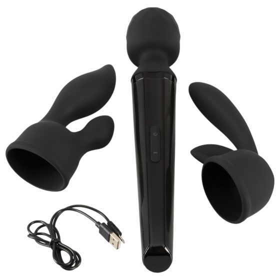 Ya Clit Wand - Rechargeable Massage Vibrator Set (Black)