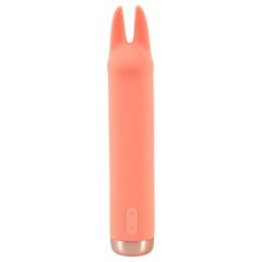   Peachy! Mini Bunny - Rechargeable Bunny Clitoral Vibrator (Peach)