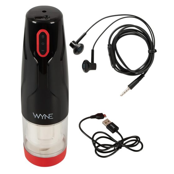 WYNE 05 - Rechargeable Rotating Masturbator (Black-White)