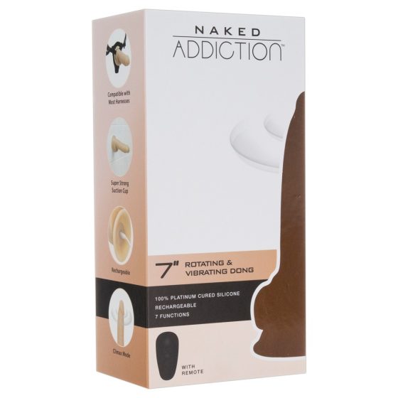 Naked Addiction 7 Rotating Rechargeable Vibrator (18cm) - Natural