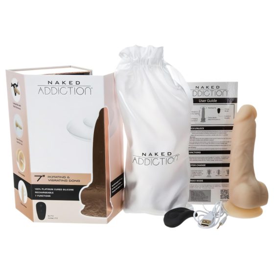 Naked Addiction 7 Rotating Rechargeable Vibrator (18cm) - Natural