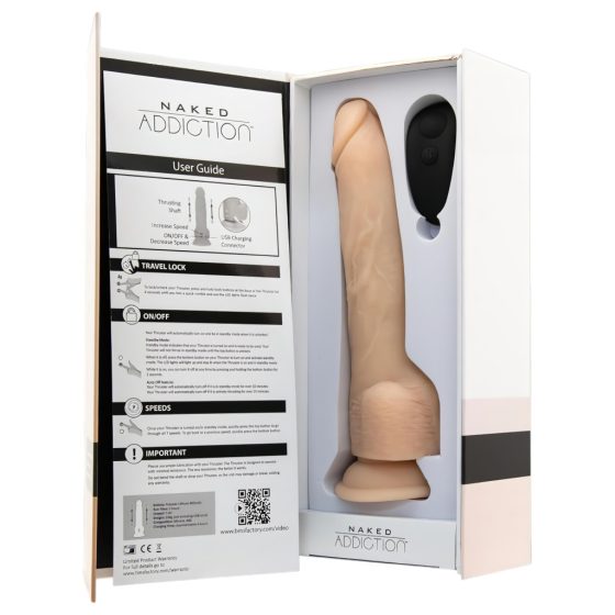 Naked Addiction Thrusting 9 - Radio-Controlled Thrusting Vibrator - Natural (23cm)